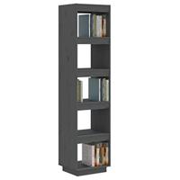 Boekenkast/kamerscherm 40x35x167 cm massief grenenhout grijs - thumbnail