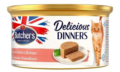 BUTCHER'S Delicious Dinners Salmon and shrimp - nat kattenvoer - 85 g