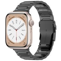 By Qubix - Titanium H-type schakelband - Zwart - Compatible met Apple Watch 38mm / 40mm / 41mm / 42mm - Compatible Apple watch bandjes - thumbnail