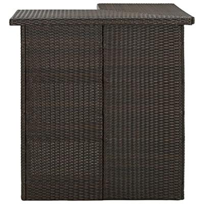 VidaXL Hoekbartafel 100x50x105 cm poly rattan bruin VidaXL Hoekbartafel 100x50x105 cm poly rattan bruin
