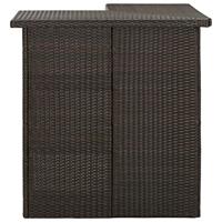 VidaXL Hoekbartafel 100x50x105 cm poly rattan bruin - thumbnail