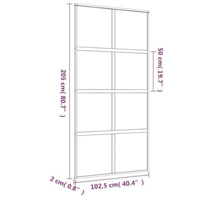 Schuifdeur 102,5x205 cm helder ESG-glas en aluminium goudkleur