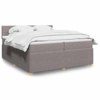 Boxspring met matras stof taupe 200x200 cm - thumbnail