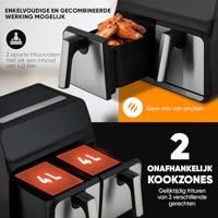 ProfiCook PC-FR 1287 H Dubbel 8 l Vrijstaand 2200 W Heteluchtfriteuse Zwart, Roestvrijstaal - thumbnail