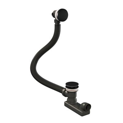 Brauer Mat Zwarte Badafvoer met Overloop Zonder Vulfunctie