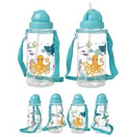 Zeedieren Duurzame BPA-vrij 450ml Kinder Waterfles Rietje - thumbnail