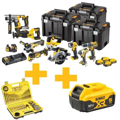 DeWalt dck1012p4t-qw | 10-delige combopack | xr 18 volt | 5,0 ah | li-ion | 4 accu's - dck1012p4t-qw