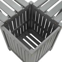 Tuinhoekbank met plantenbak 117 cm massief acaciahout grijs - thumbnail