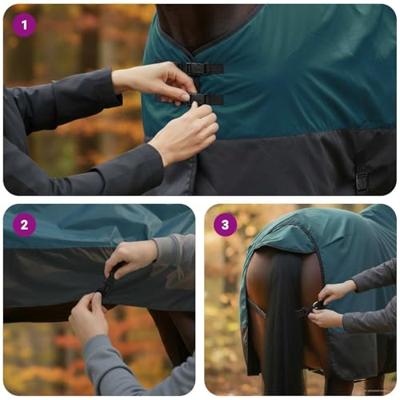 VidaXL Paardendeken donkergroen en zwart 85 cm polyester