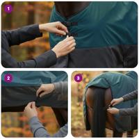 VidaXL Paardendeken donkergroen en zwart 85 cm polyester - thumbnail