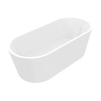 Libero vrijstaand ligbad 178 x 80 cm acryl mat wit met waste mat wit - thumbnail