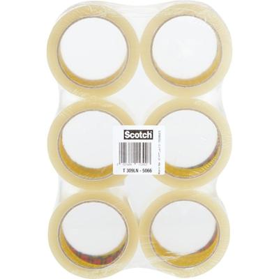 Scotch geluidsarme verpakkingstape, ft 50 mm x 66 m, transparant, pak van 6 rollen Scotch geluidsarme verpakkingstape, ft 50 mm x 66 m, transparant, pak van 6 rollen