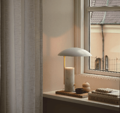 Tafellamp marmer wit &apos;Mademoiselles&apos; gu10 goud wit 41 cm DFTP