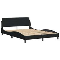 Bedframe zonder matras "Hanko" stof zwart 140x190 cm - thumbnail