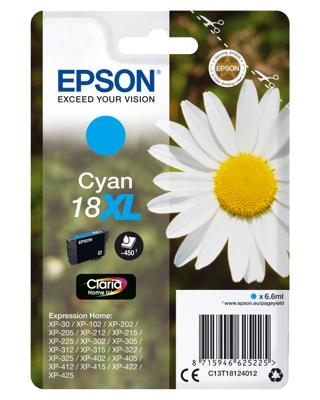 Epson C13T18124012 6.6ml 45pagina's Cyaan inktcartridge
