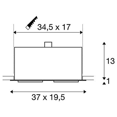 SLV InbouwspotKadux 2 ES111 19,5cm zwart - 115550