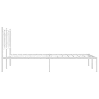 Bedframe met hoofdbord metaal wit 120x190 cm