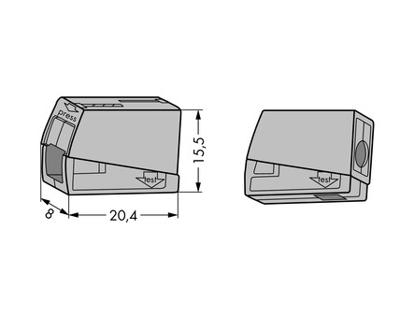 Wago kroonklem 1 x soepel en 1 x massief 224-101 Wago kroonklem 1 x soepel en 1 x massief 224-101