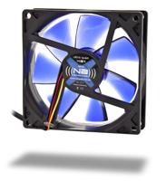 NoiseBlocker BlackSilent XE1 PC-ventilator Zwart, Blauw (transparant) (b x h x d) 92 x 92 x 25 mm - thumbnail