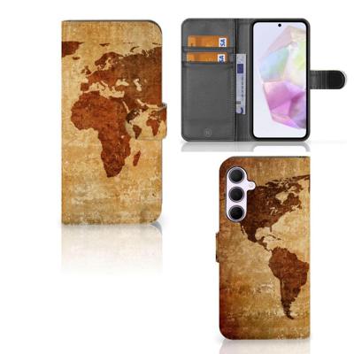 Samsung Galaxy A35 | Flip Cover | Wereldkaart