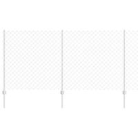 VidaXL Hek met paal zilver 1,2 x 10 m staal - thumbnail