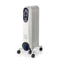 Nedis htoi30wt7 mobiele olieradiator 600 / 900 / 1500 w 7 vinnen instelbare thermostaat 3 warmte standen omvalpreventie wit - thumbnail