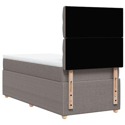 Boxspring met matras stof taupe 90x200 cm