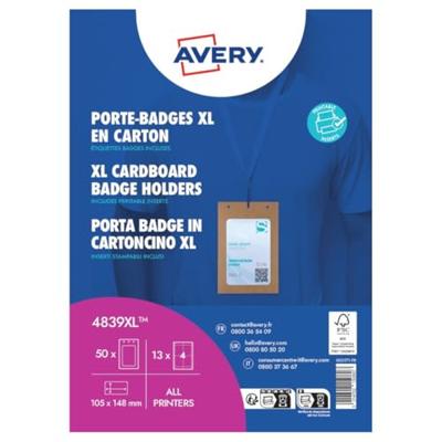 Avery-Zweckform 4839XL Insteekplaatje naamplaatje (b x h) 148 mm x 105 mm 50 stuk(s) Avery-Zweckform 4839XL Insteekplaatje naamplaatje (b x h) 148 mm x 105 mm 50 stuk(s)