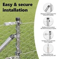 VidaXL Afrasteringspaal zilver 10 x 0,6 m (36 mm gaas) staal - thumbnail