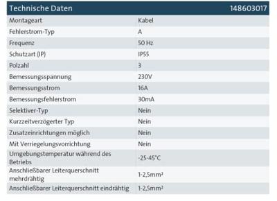 Kopp 148603017 Tussenschakelaar PRCD-S 230 V Zwart IP55