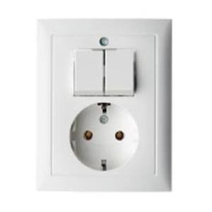 Berker S1 combinatie serieschakelaar/wandcontactdoos RA wit