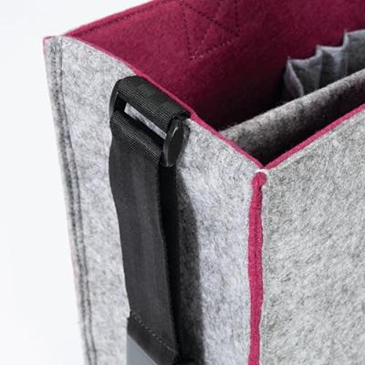 Sigel Laptoptas Desk Sharing Bag Bicolor M Synthetisch vilt Grijs, Donkerrood (b x h x d) 36 x 28 x 15 cm Geschikt voor max. (laptop): 39,1 cm (15,4)