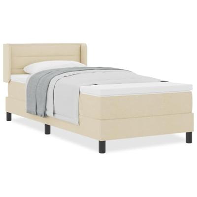 Boxspringbed met matras in crème, 90 x 200 cm van stof.