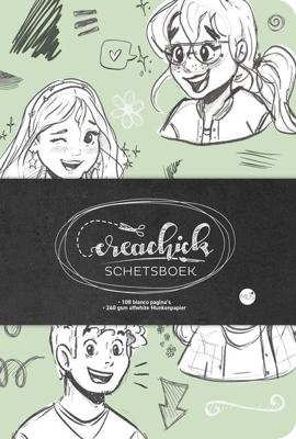 Schetsbk creachick sage green 14.5x21cm 240gr