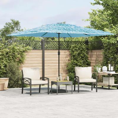 Parasol met stalen paal 290x290x238 cm blauw Parasol met stalen paal 290x290x238 cm blauw