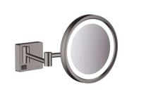 Hansgrohe AddStoris make-up spiegel met LED verlichting 21,7x39,3x21,7cm brushed black chroom - thumbnail