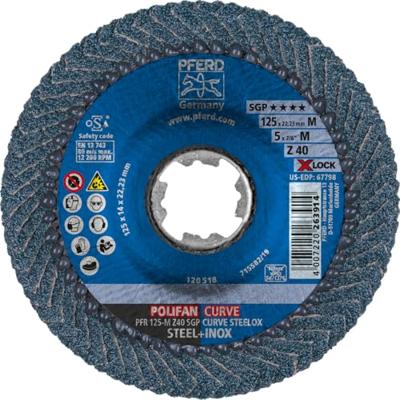 PFERD TOOLS 67689053 PFR 125-M Z 40 SGP CURVE STEELOX/X-LOCK Lamellenschijf Diameter 125 mm Boordiameter 22.23 mm RVS, Staal 10 stuk(s) PFERD TOOLS 67689053 PFR 125-M Z 40 SGP CURVE STEELOX/X-LOCK Lamellenschijf Diameter 125 mm Boordiameter 22.23 mm RVS, Staal 10 stuk(s)