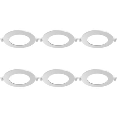 LED Downlight Inbouwspot 6 Stuks - Brinton Thin - 3W 220lm 120° Bundelhoek - Helder/Koud Wit 6500K - IP40 - Rond - Wit - Ø85mm Buitenmaat - Ø70mm Zaagmaat