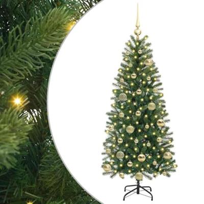 VidaXL Kunstkerstboom met 150 led met standaard groen 120 cm pe en pvc
