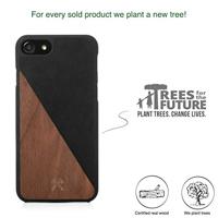 Woodcessories EcoSplit mobiele telefoon behuizingen 11,9 cm (4.7") Hoes Zwart, Walnoot - thumbnail