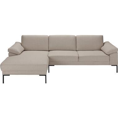 Bank Tom met chaise longue links - Basel - beige - Leen Bakker