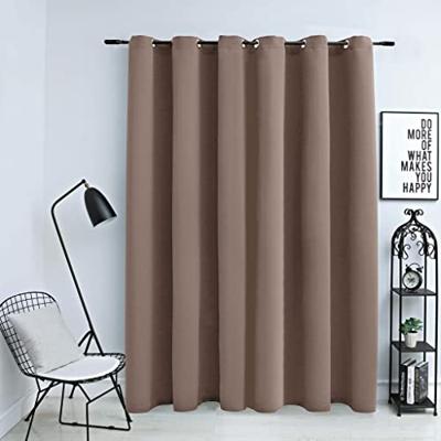 VidaXL Gordijn verduisterend met metalen ringen 290x245 cm taupe VidaXL Gordijn verduisterend met metalen ringen 290x245 cm taupe