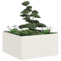 VidaXL Plantenbak 80x80x40 cm koudgewalst staal wit - thumbnail