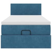 Ottoman bed met matras en LED's 90x200cm fluweel donkerblauw - thumbnail