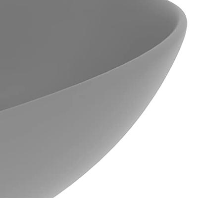 VidaXL Wastafel rond keramiek lichtgrijs VidaXL Wastafel rond keramiek lichtgrijs