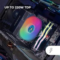 Mars Gaming MCPU-X4ARGB Processor Luchtkoeler 12 cm Zwart 1 stuk(s) - thumbnail