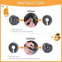 Nobleza Opblaasbare herstelhalsband voor hond en kat, verstelbaar, voor huisdieren, opblaasbare beschermende halsband voor katten, honden, herstel van operaties of wonden, grijs (S) - thumbnail
