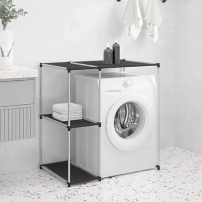 VidaXL Opbergrek voor boven wasmachine 87x55x90,5 cm ijzer zwart VidaXL Opbergrek voor boven wasmachine 87x55x90,5 cm ijzer zwart