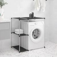 VidaXL Opbergrek voor boven wasmachine 87x55x90,5 cm ijzer zwart - thumbnail