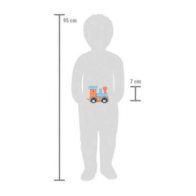 Small Foot - houten lettertrein polar - locomotief zalmroze blauw